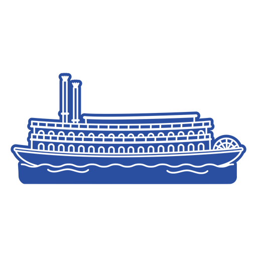 Silhueta de navio a vapor de barco de água Desenho PNG