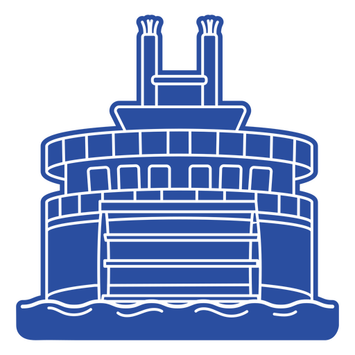 Silueta de barco de vapor de paletas Diseño PNG