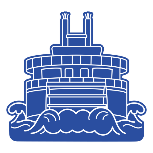 Paddle steamer silhouette PNG Design