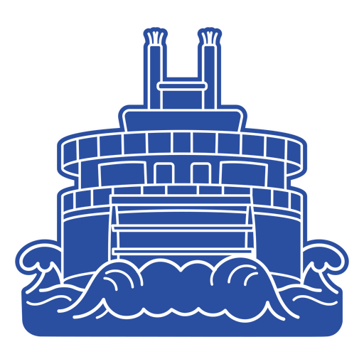 Silueta de barco de vapor Diseño PNG