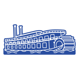Raddampfer-Transport-Silhouette PNG-Design