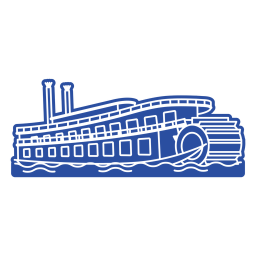 Paddle steamer transport silhouette PNG Design