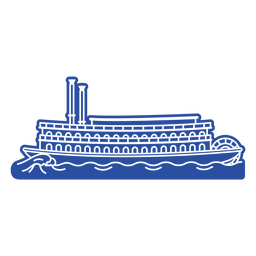 Paddle steamer water transport silhouette PNG Design