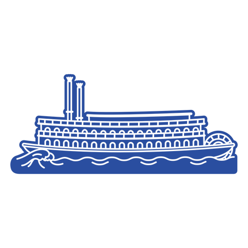 Raddampfer Wassertransport Silhouette PNG-Design