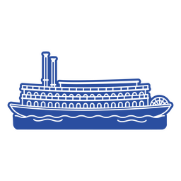 Raddampfer Wassersilhouette PNG-Design
