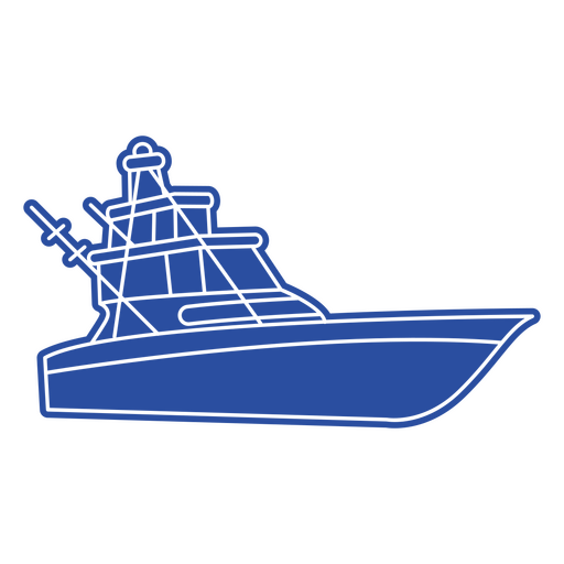 Silhueta de barco de água Desenho PNG