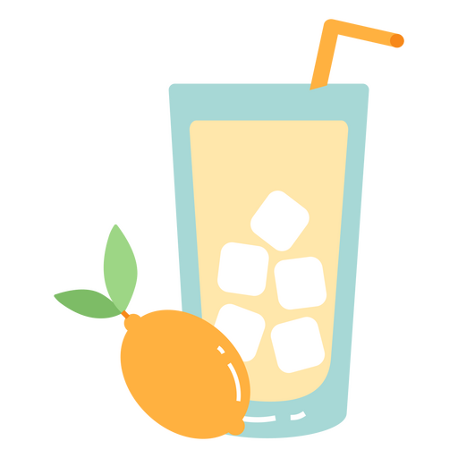 Lemonade drink and lemon PNG Design