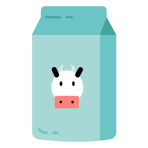 Cartón de leche con vaca Diseño PNG