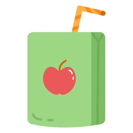 Apple juice with straw PNG Design
