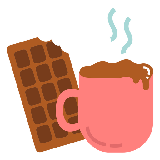 Hot chocolate mug flat PNG Design