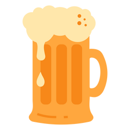 Beer cup overflowing flat PNG Design