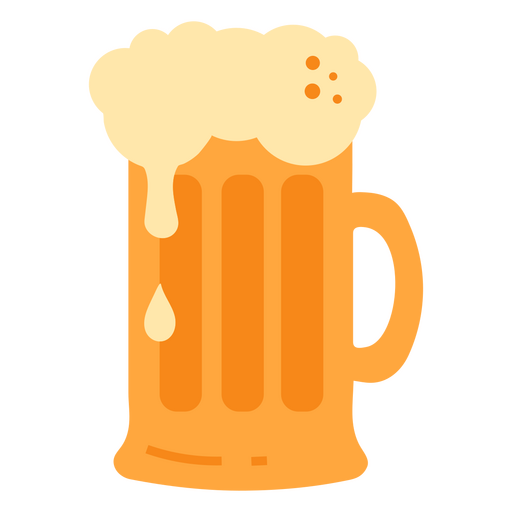 Flach überlaufender Bierbecher PNG-Design