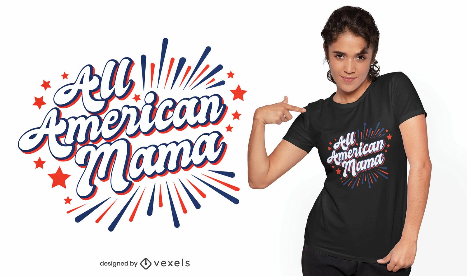 All american mama t-shirt design