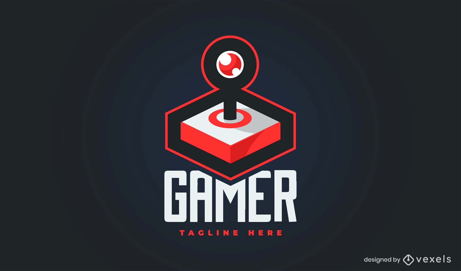 Gaming joystick 3D logo template
