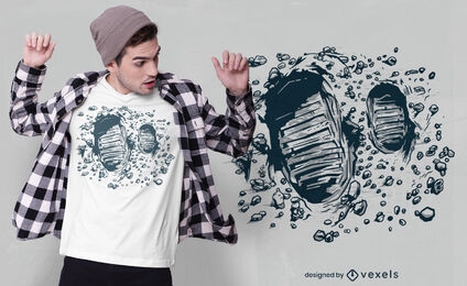 Design de t-shirt com pegadas de lua