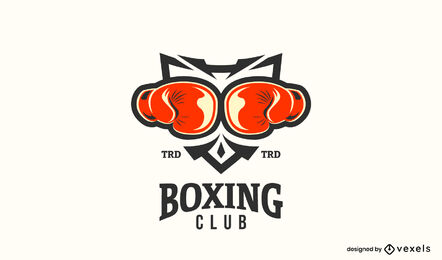 Modelo de logotipo de luvas de boxe