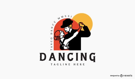 Design de logotipo de casal dançando tango