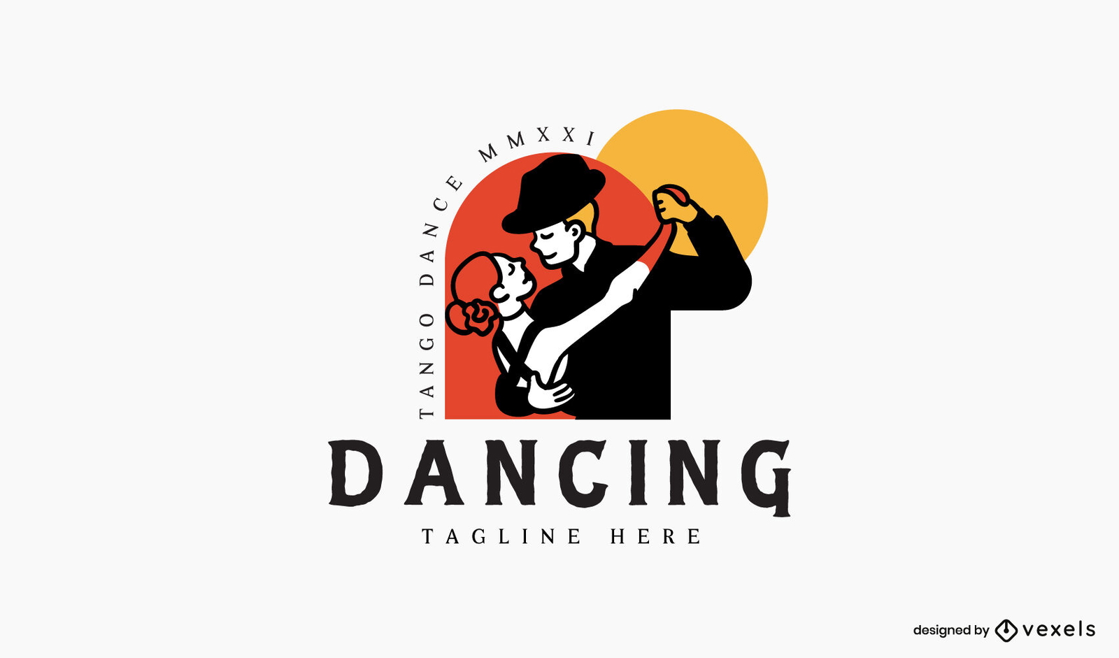 Design de logotipo de casal dançando tango