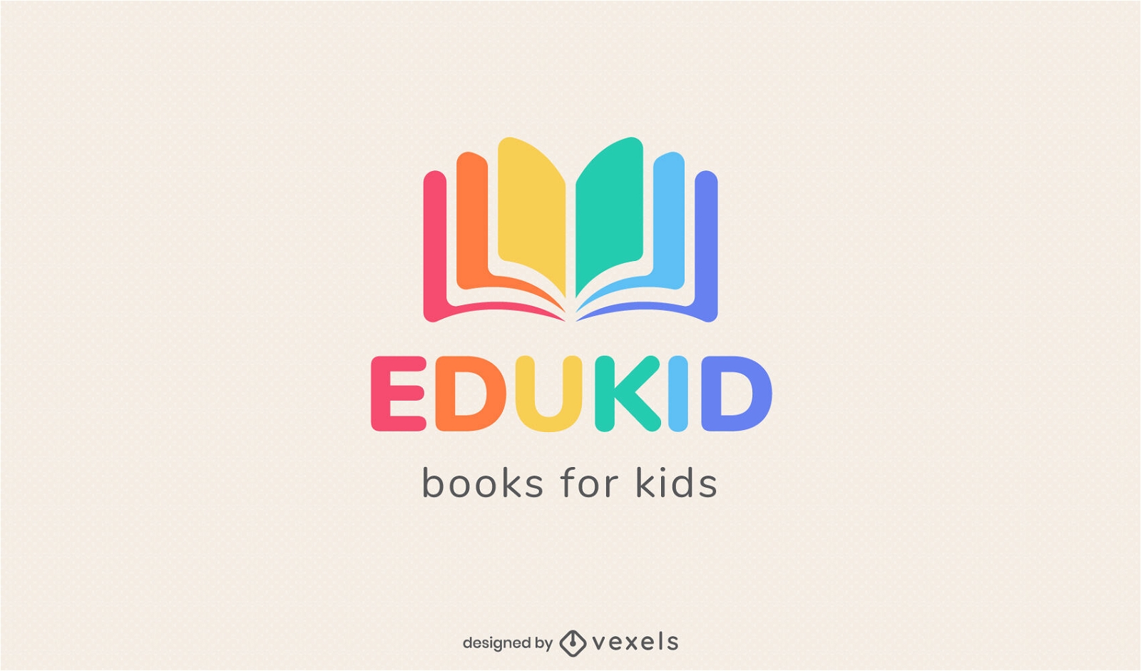 Design de logotipo de livro aberto em cores de arco-?ris