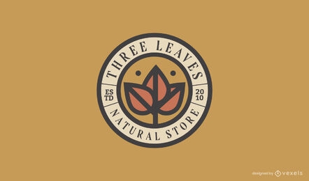 Plantilla de logotipo circular de trazo de color de hojas