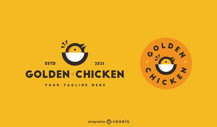 Baby chicken color stroke logo
