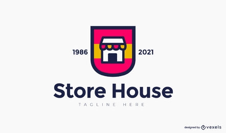 Color stroke store logo template