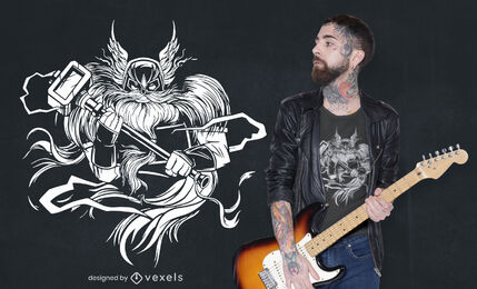 Wikinger mit Hammer-T-Shirt-Design