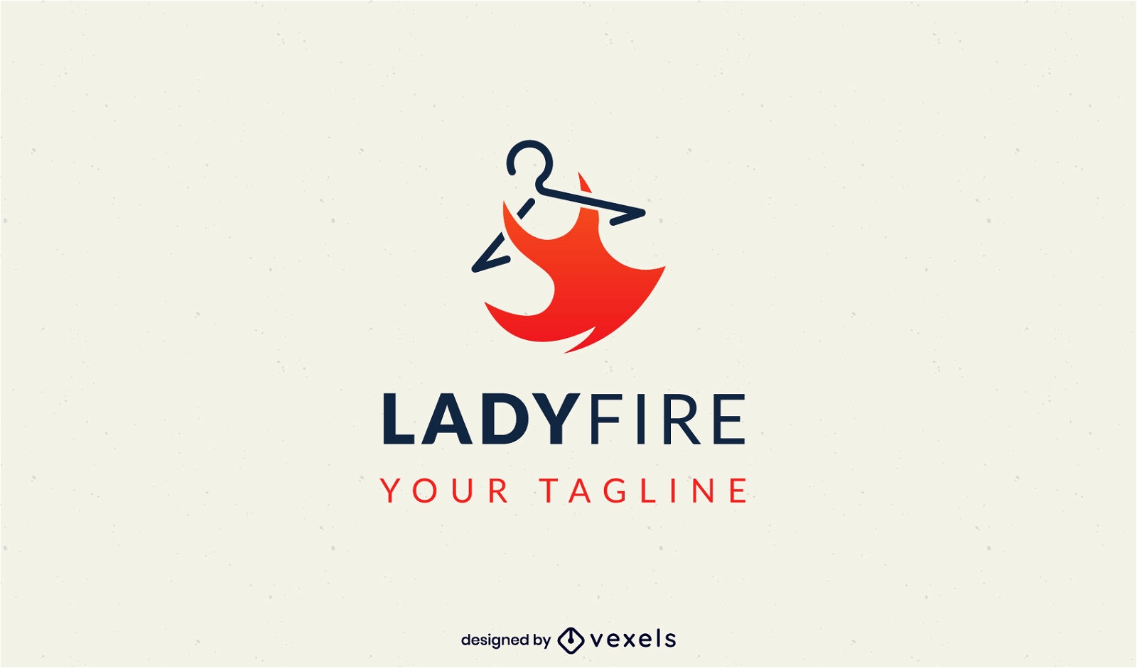 Red dress fashion clothing logo template