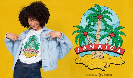 Jamaica palm trees t-shirt design