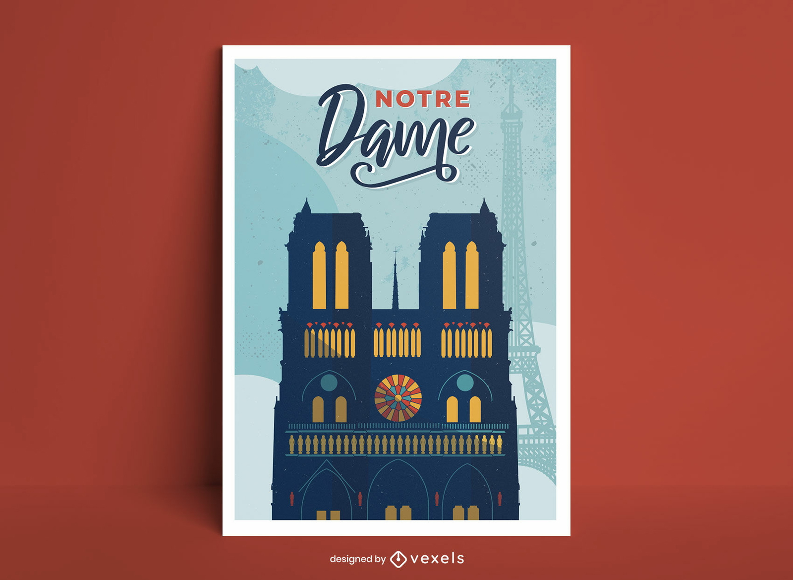 Notre dame building francia cartel diseño