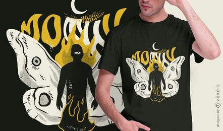 Bizarre moth man body t-shirt design