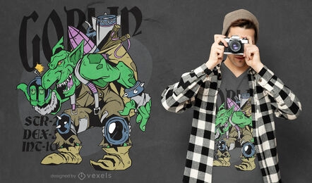 Design de camiseta de monstro fantasia Goblin RPG