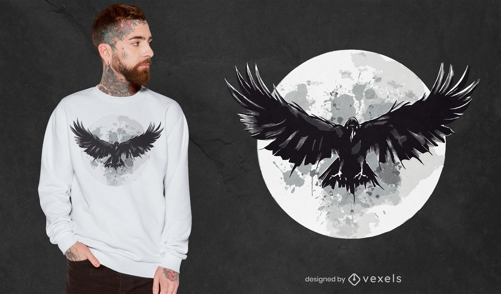 Raven moon t-shirt design