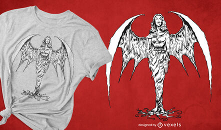 Vampire woman creature t-shirt design