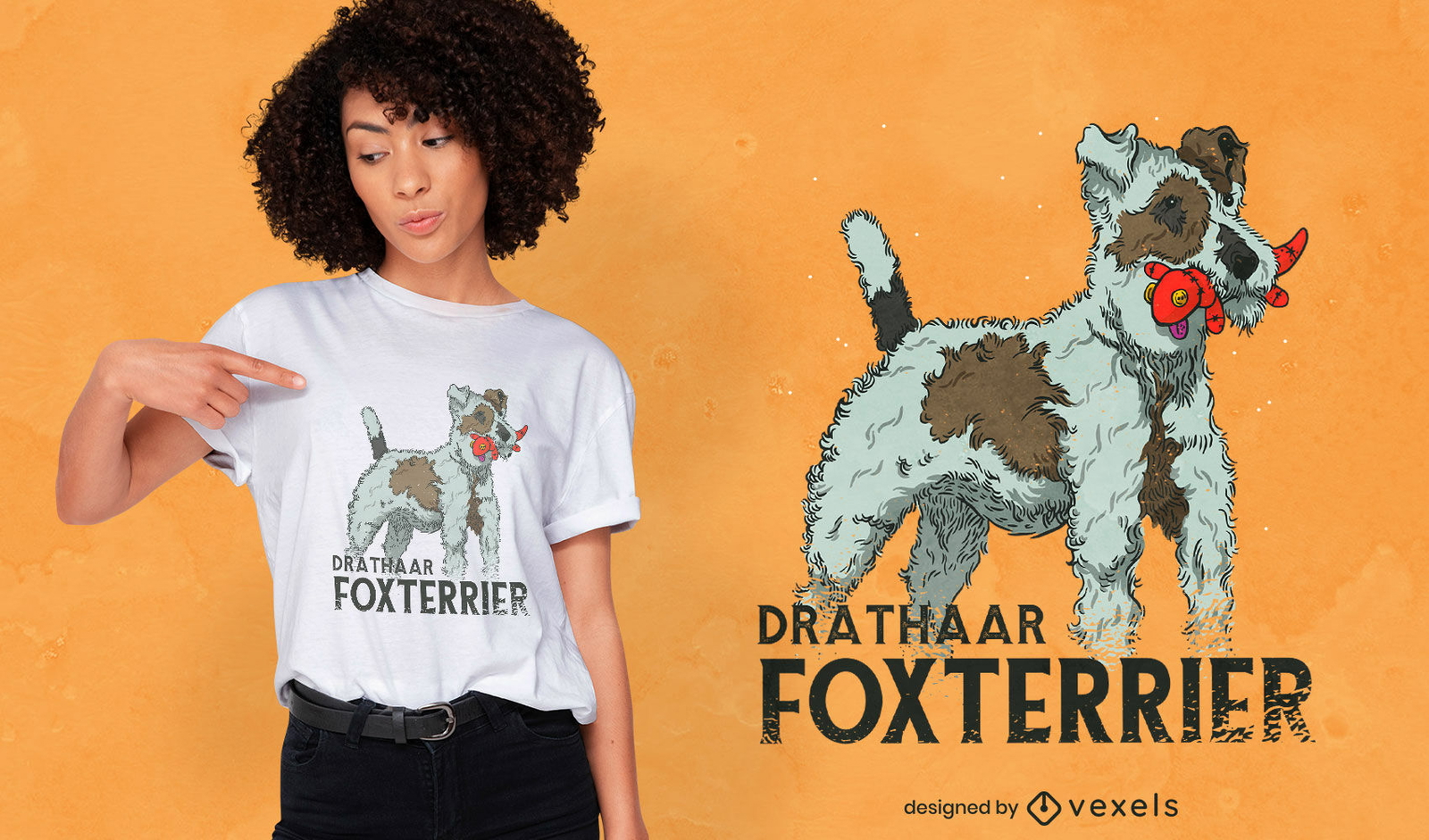 Diseño de camiseta fox terrier