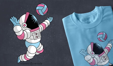 Astronaut space volleyball t-shirt design