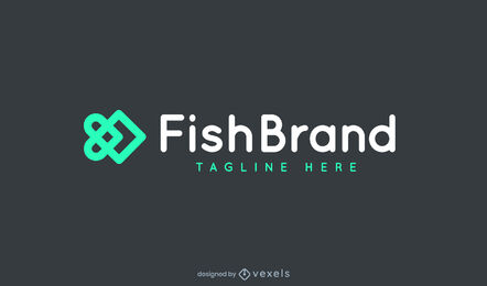 Abstract geometric fish stroke logo