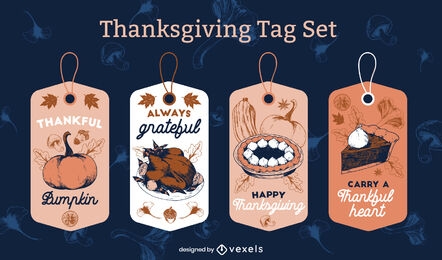 Thanksgiving traditional food tag set