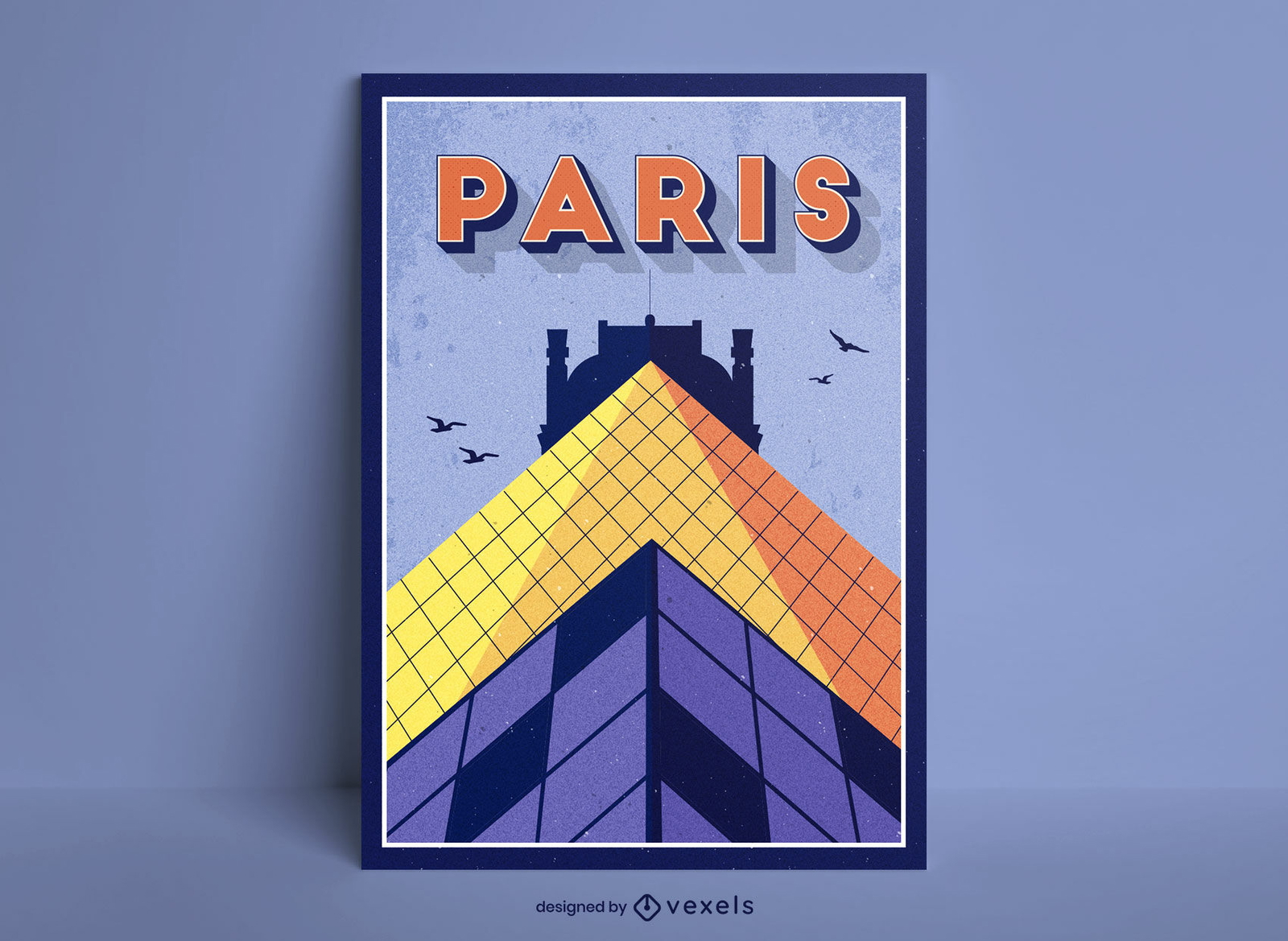 Diseño de cartel de viaje de edificio de París francia