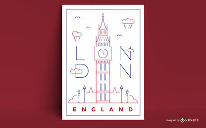 London england big ben building poster