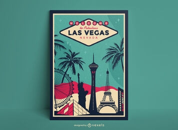 Las vegas city travel poster design