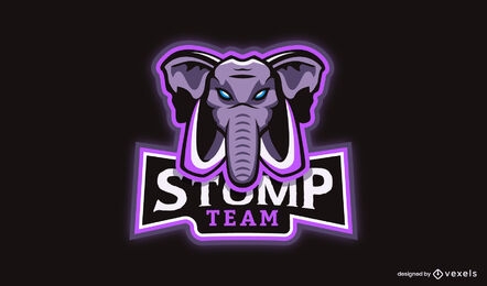 Design de logotipo de jogador de elefante animal selvagem