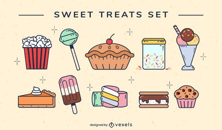 Sweet treats color stroke set