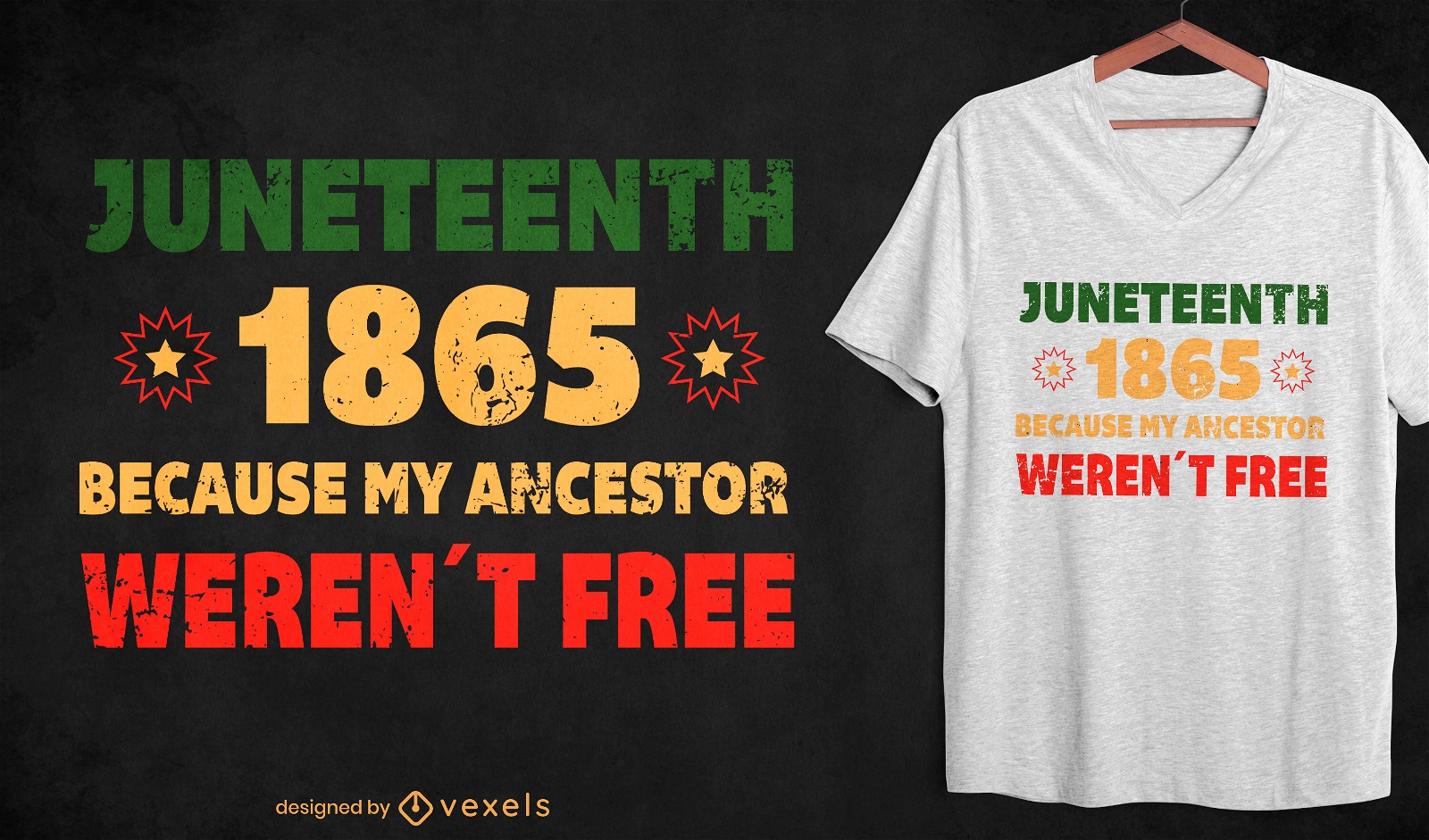 Design de t-shirt Juneteenth 1865