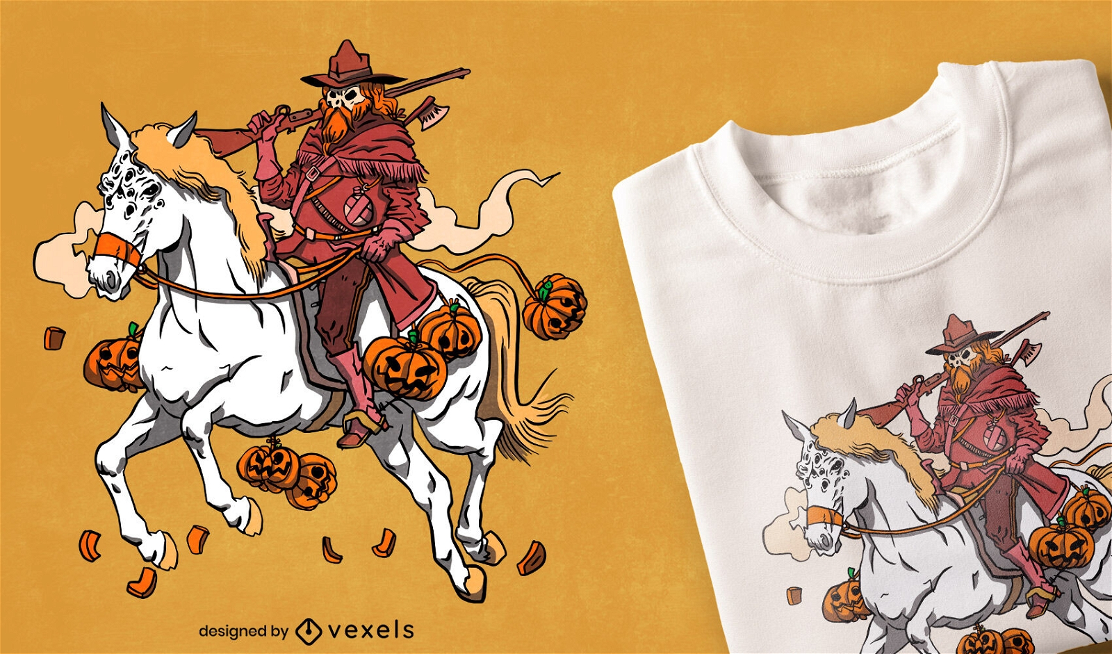 Halloween-K?rbisj?ger-T-Shirt-Design