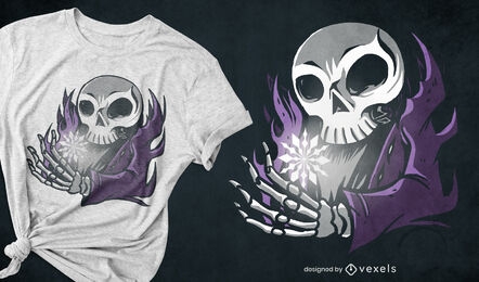 Skeleton and snowflake t-shirt design