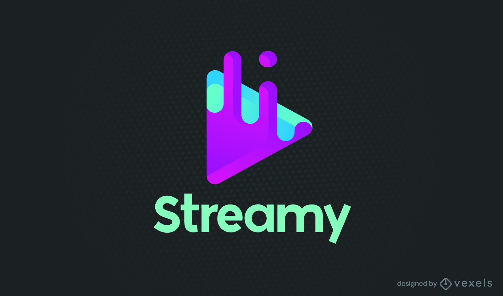 Modelo de logotipo de símbolo de reprodução de gradiente de streaming