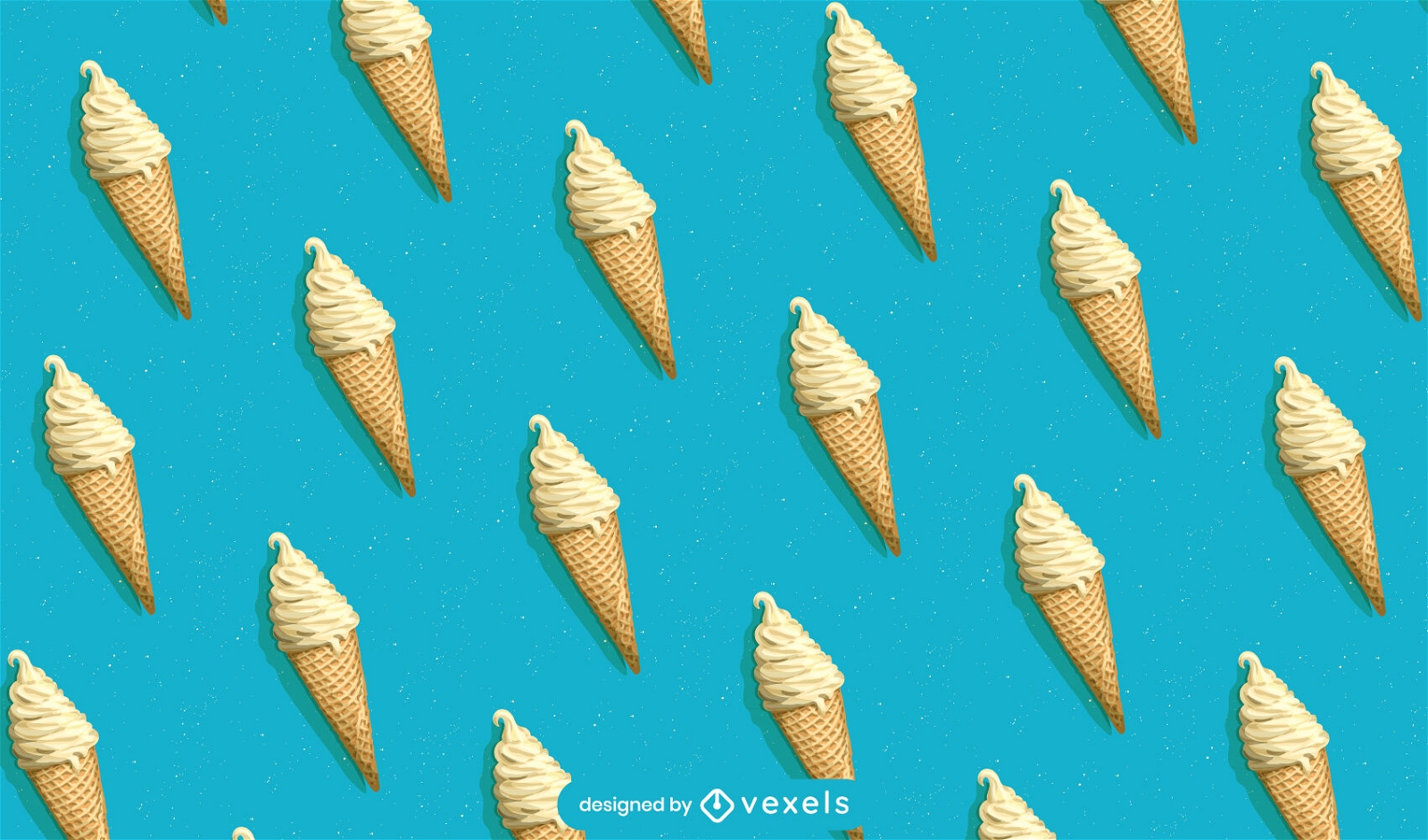 Realistic ice cream cone pattern