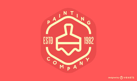 Modelo de logotipo de pincelada de pintura