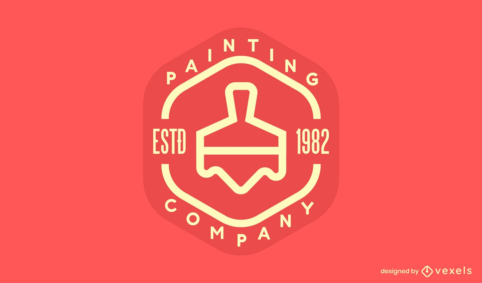 Plantilla de logotipo de trazo de pincel de pintura